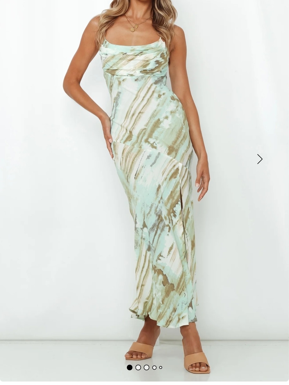 Sleek Mint Marble Print Slip Dress.  Hello Molly